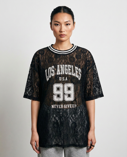 ETICRUE LACE 99 OVERSIZED TOP