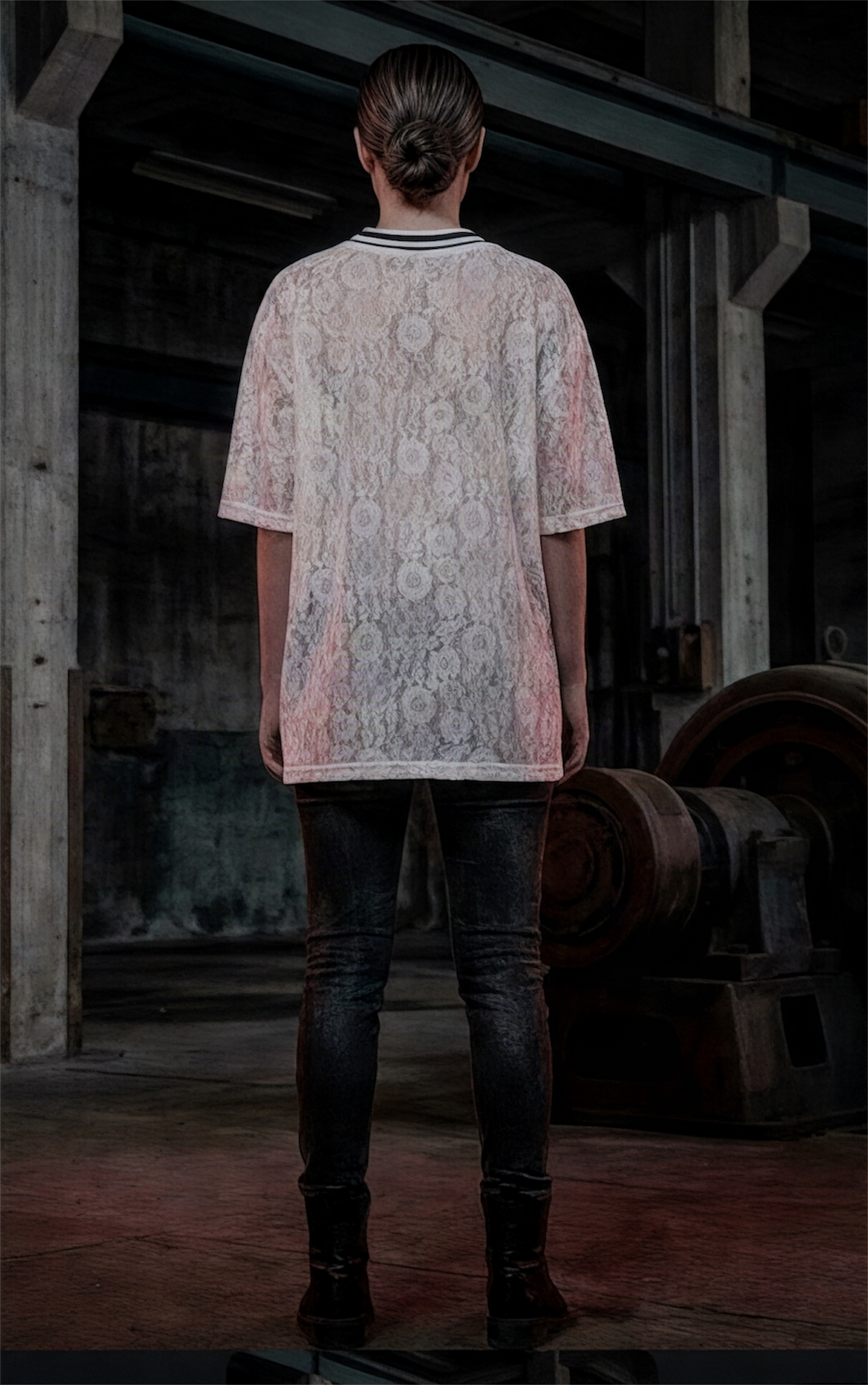 ETICRUE LACE 99 OVERSIZED TOP