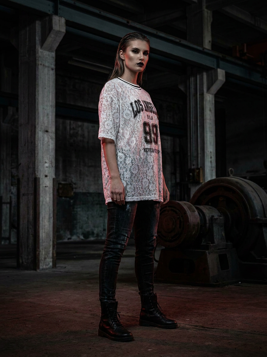 ETICRUE LACE 99 OVERSIZED TOP