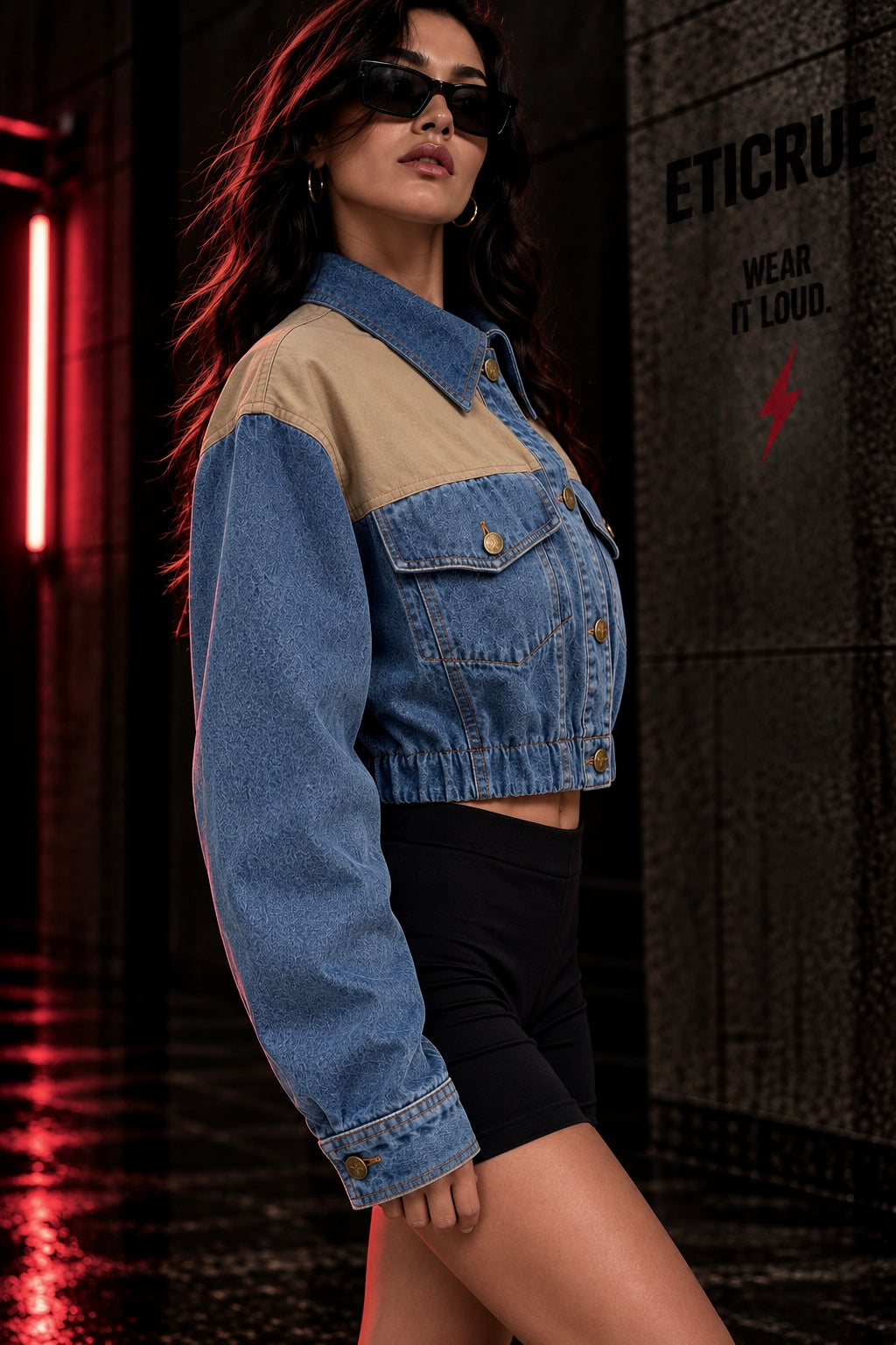 ETICRUE DESERT DENIM UTILITY JACKET