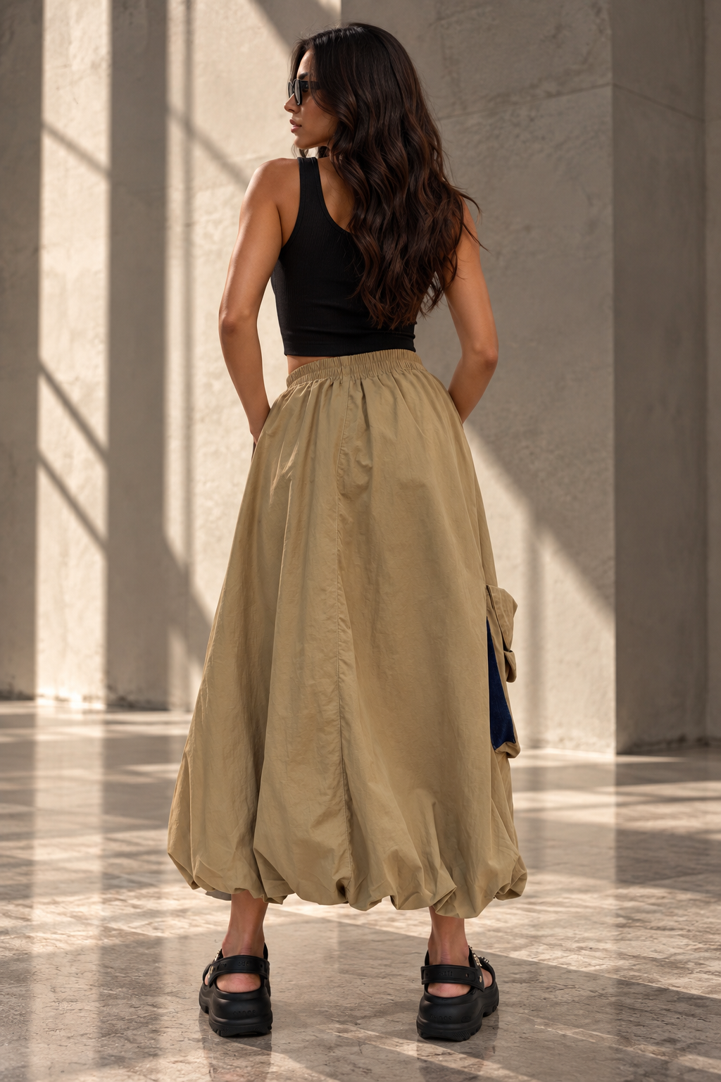 ETICRUE DESERT DENIM UTILITY SKIRT