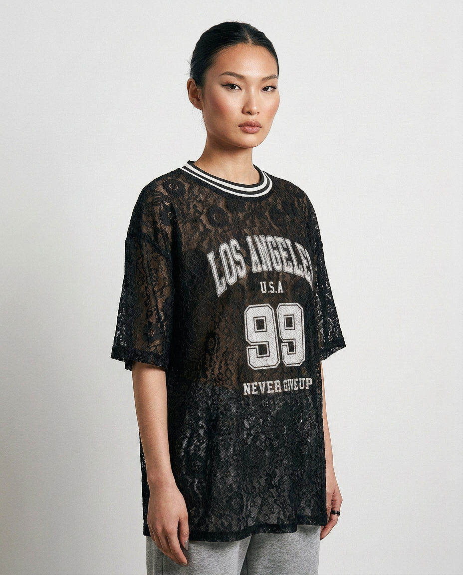 ETICRUE LACE 99 OVERSIZED TOP