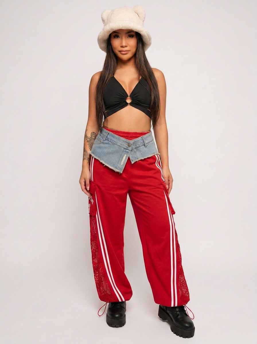 ETICRUE Cherish 15 Lace Cargo Track Pants