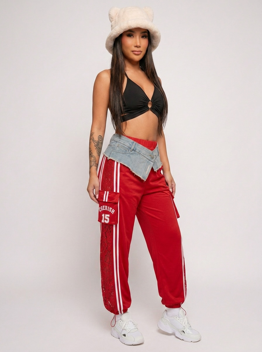 ETICRUE Cherish 15 Lace Cargo Track Pants